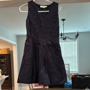 Vineyard Vines Blue Pleated Mini Dress V-neck Sleeveless